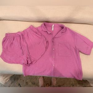 Stars Above | short pajama set | S | pink